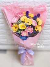雙色太陽花畢業花束（香檳/粉紅）