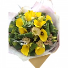荷蘭黃色馬蹄蘭連襯花花束