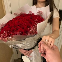 客人滿意回相片及好評*玫瑰求婚花束