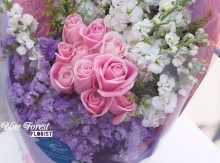 花漾粉紅*粉玫瑰配日本射香花束