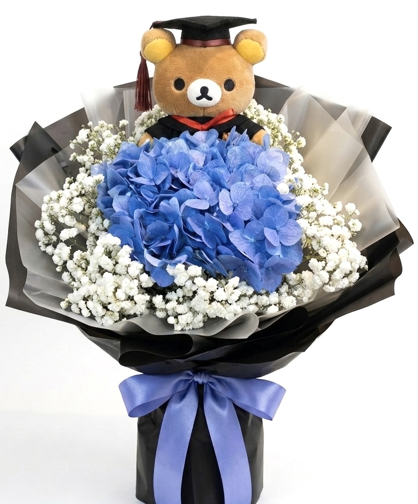 毕业绣球花花束（附送毕业公仔）
