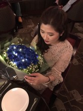 客人滿意回相片及好評*藍玫瑰花束