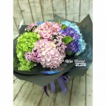 * 挪威的森林*彩虹荷蘭繡球花束