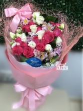 * 芭比公主*桃粉紅色玫瑰花束