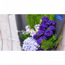 * 華麗邂逅*洋桔梗配紫繡球長形花束