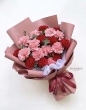 Mother's day精選-18朵雙色康乃馨花束