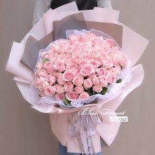 99枝樱花粉紅玫瑰花束*