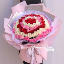 *99枝三色玫瑰花束