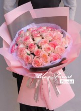 28枝双色玫瑰花束
