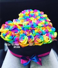 18枝彩虹玫瑰花盒