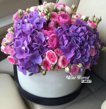 荷蘭繡球小玫瑰花盒