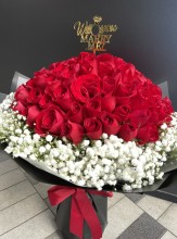 限時優惠-人氣求婚之選*99枝紅玫瑰滿天星花束$1598*