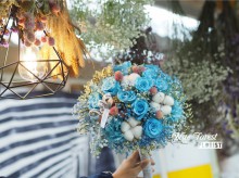 日本淺藍玫瑰保鮮花花球
