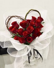 *網紅推介*18枝心形紅玫瑰花束*