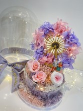 *幸福摩天輪*繡球保鮮花（配led星星燈）*可免費刻上名或祝福字句