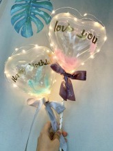 星星led氣球(Love you/Happy birthday兩款可供選擇)*可加於花束內*氣球約15*18cm