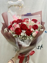 星星led氣球(Love you/Happy birthday兩款可供選擇)*可加於花束內*氣球約15*18cm