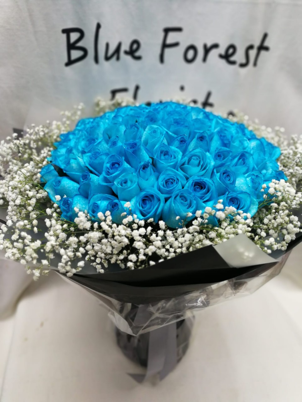 海藍玫瑰99枝玫瑰花束