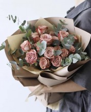 Cappuccino肯亞淺啡色玫瑰花束（新品種）18支裝
