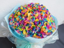 99枝荷蘭彩虹玫瑰花束